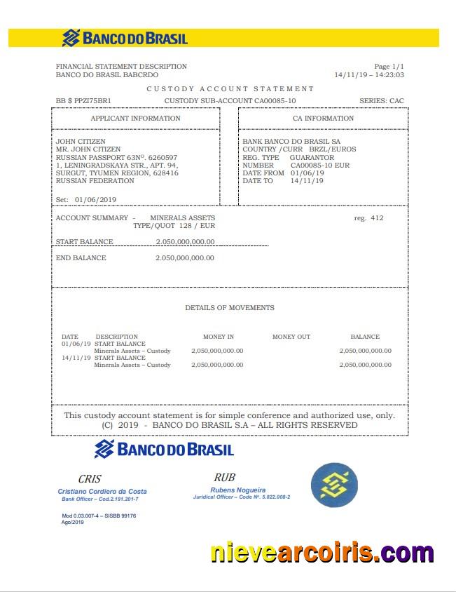 Brazil Banco do Brasil statement